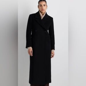 Quince Wool Cashmere Long Tailored Coat (XS) (Black)